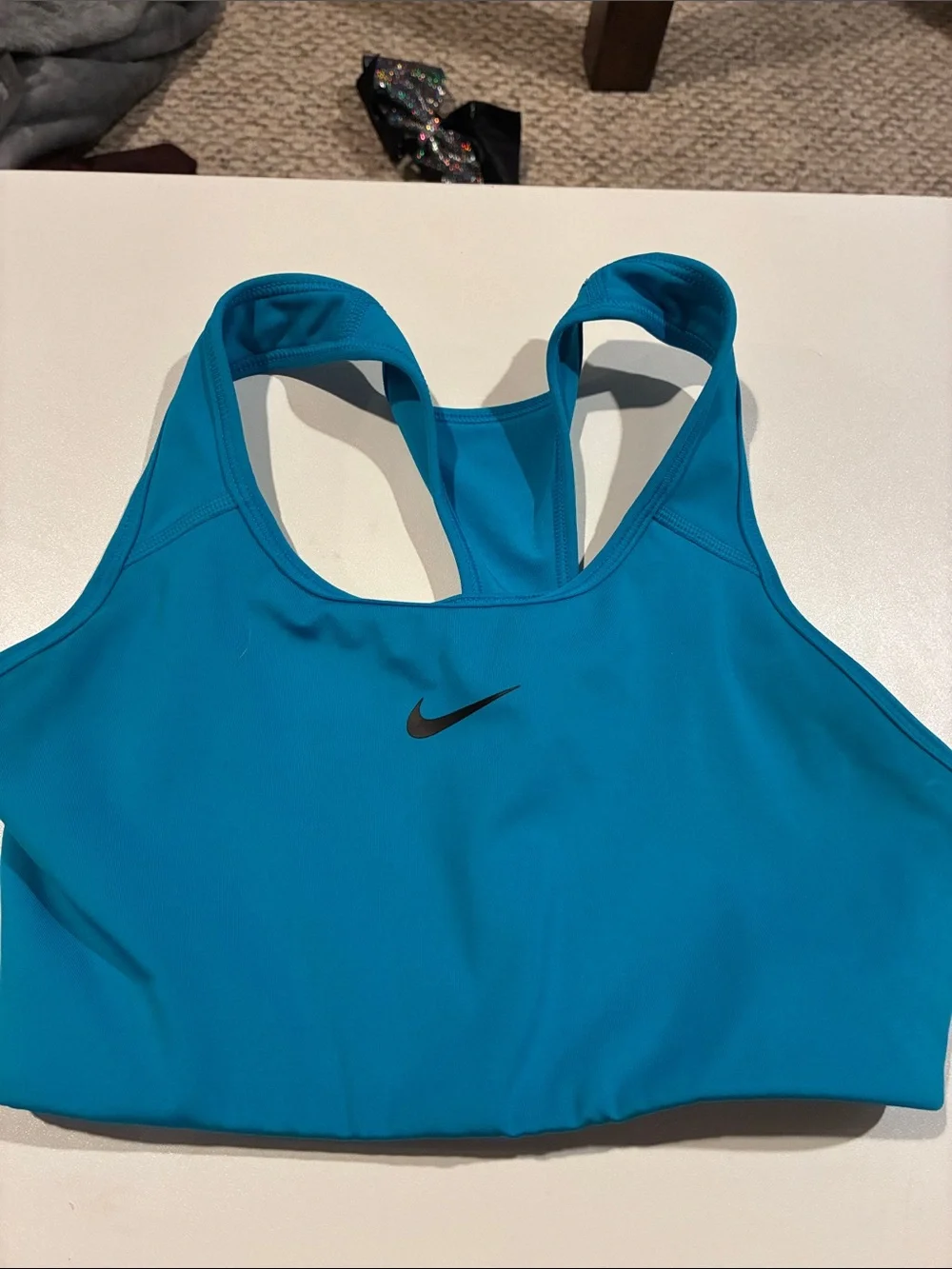 Nike Turquoise Racerback Sports Bra with Black Swoosh